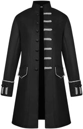 NIUQI Men Winter Warm Vintage Tailcoat Jacket Overcoat Outwear Decor Buttons Coat